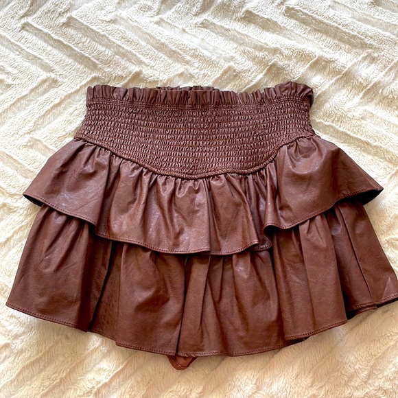 Faux leather skirt